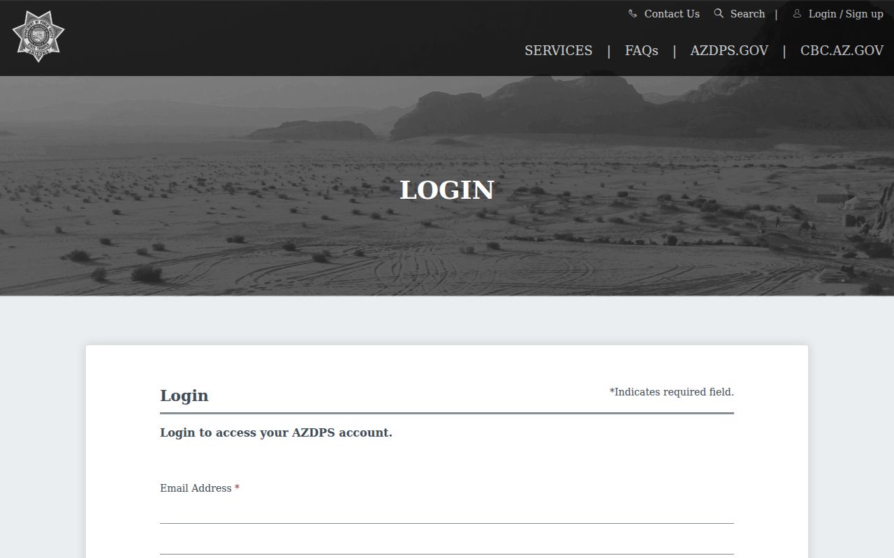 Arizona DPS Public Services Portal for criminal record review